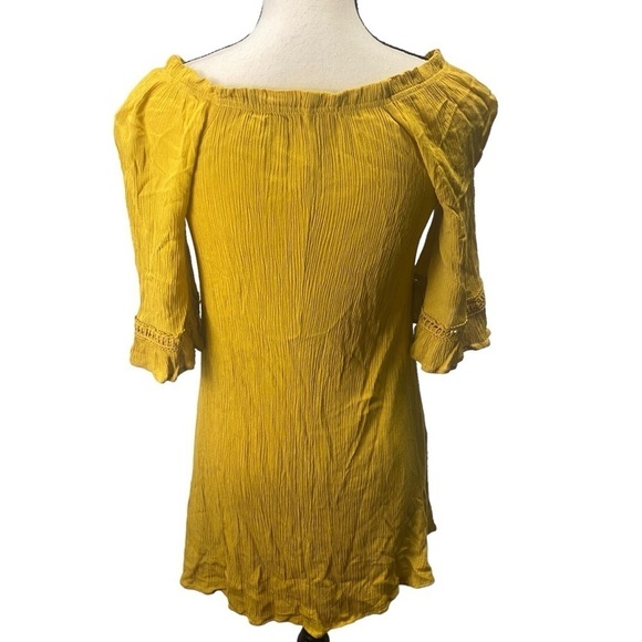 Naïf Midi Dress Sz PS Mustard Yellow - Picture 5 of 14